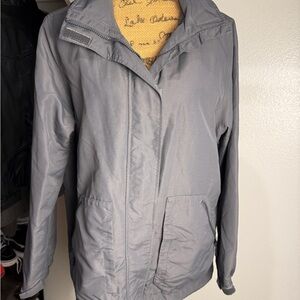 Lands' End Gray Hooded Utility Jacket